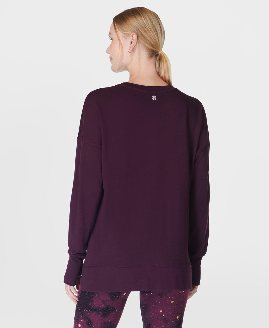 After Class Longline Sweatshir Sb8985 Midnight-Cherry-Purp