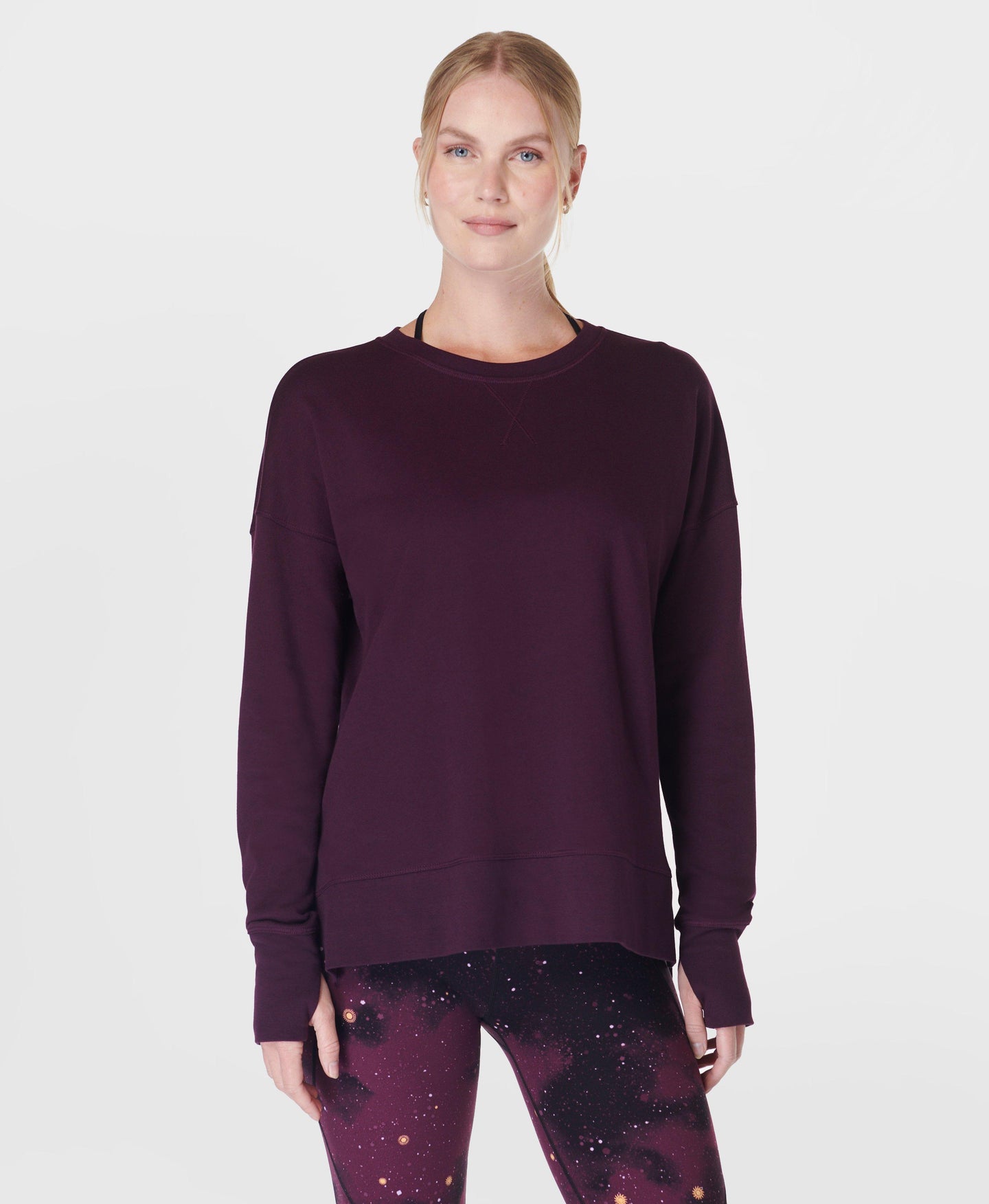 After Class Longline Sweatshir Sb8985 Midnight-Cherry-Purp