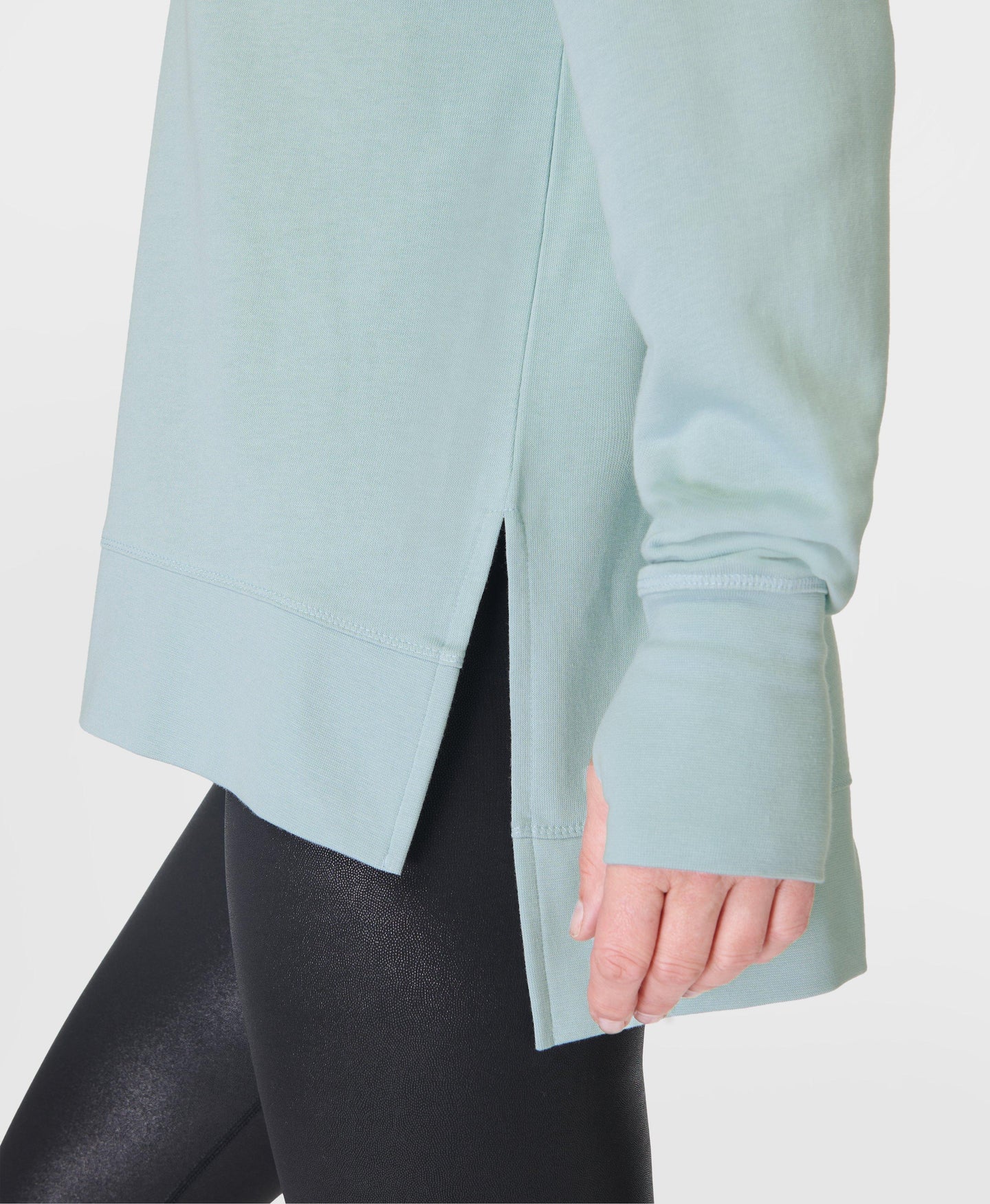 After Class Longline Sweatshir Sb8985 Muted-Teal-Blue