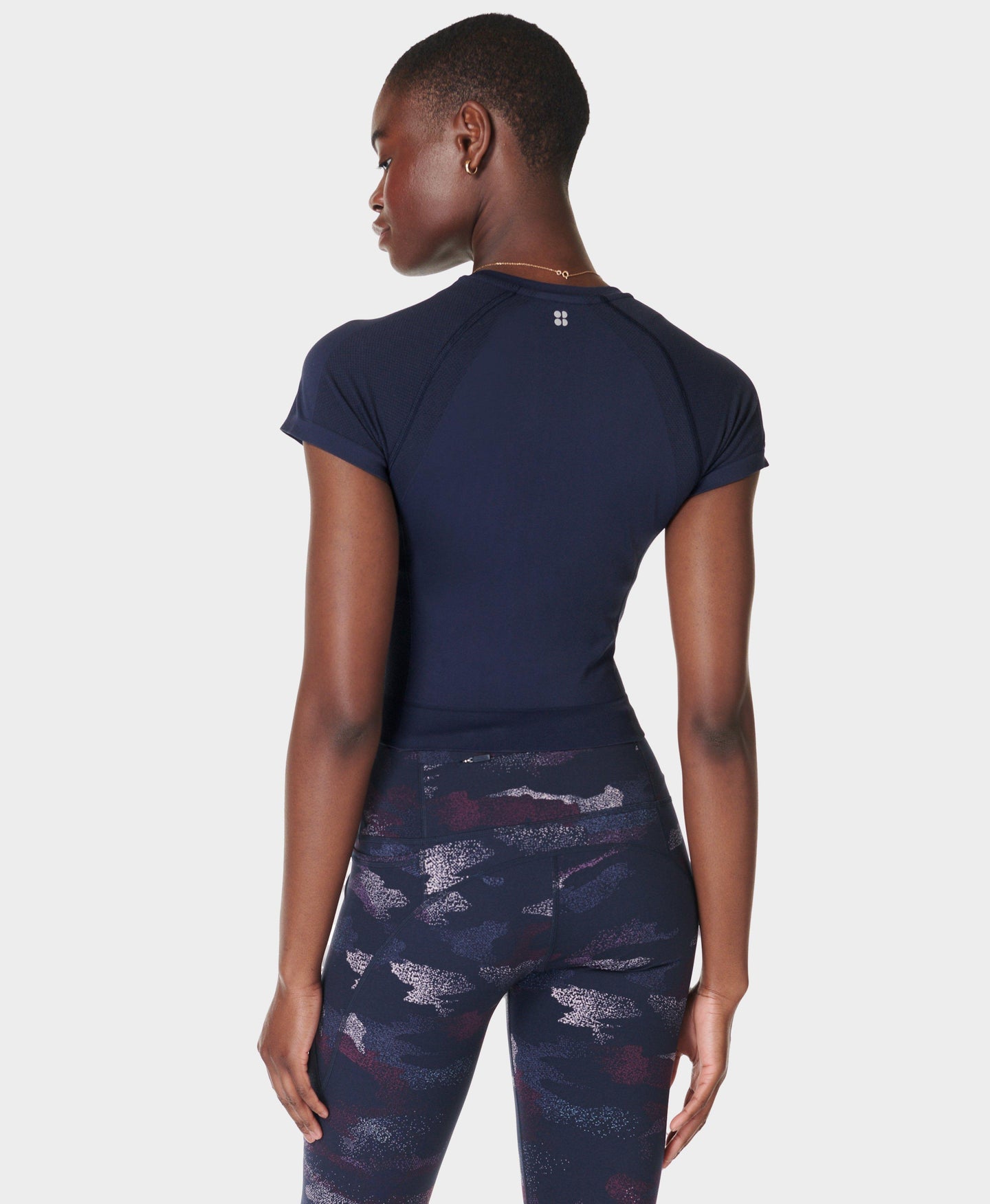 Athlete Crop Seamless Workout Sb8996 Navy-Blue