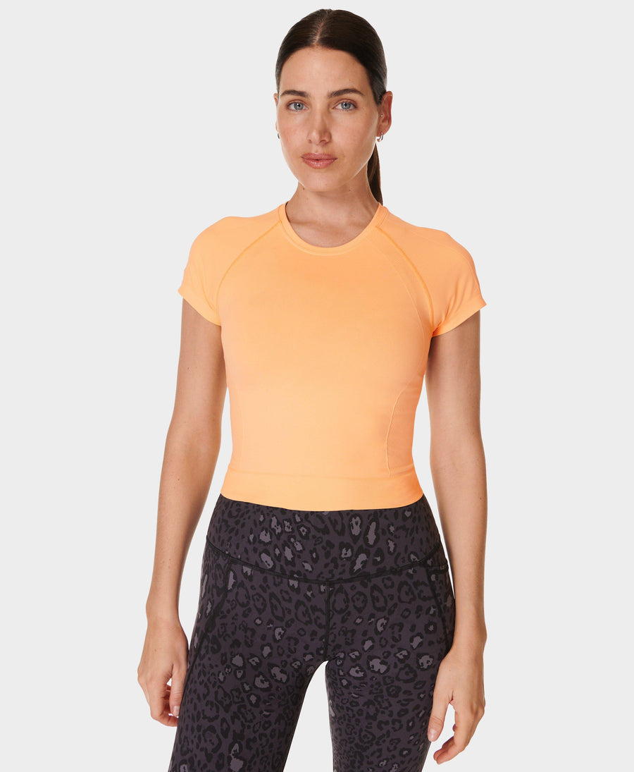 Athlete Crop Seamless Workout Sb8996 Sunny-Orange