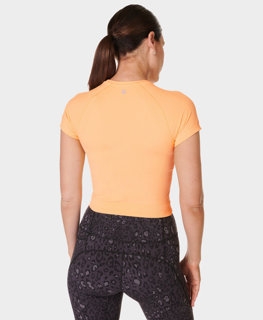 Athlete Crop Seamless Workout Sb8996 Sunny-Orange