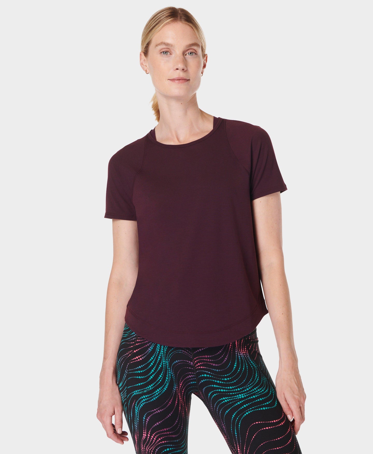 Breathe Easy Short Sleeve Top Sb9121 Midnight-Cherry-Purp