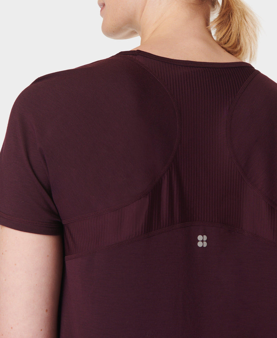 Breathe Easy Short Sleeve Top Sb9121 Midnight-Cherry-Purp