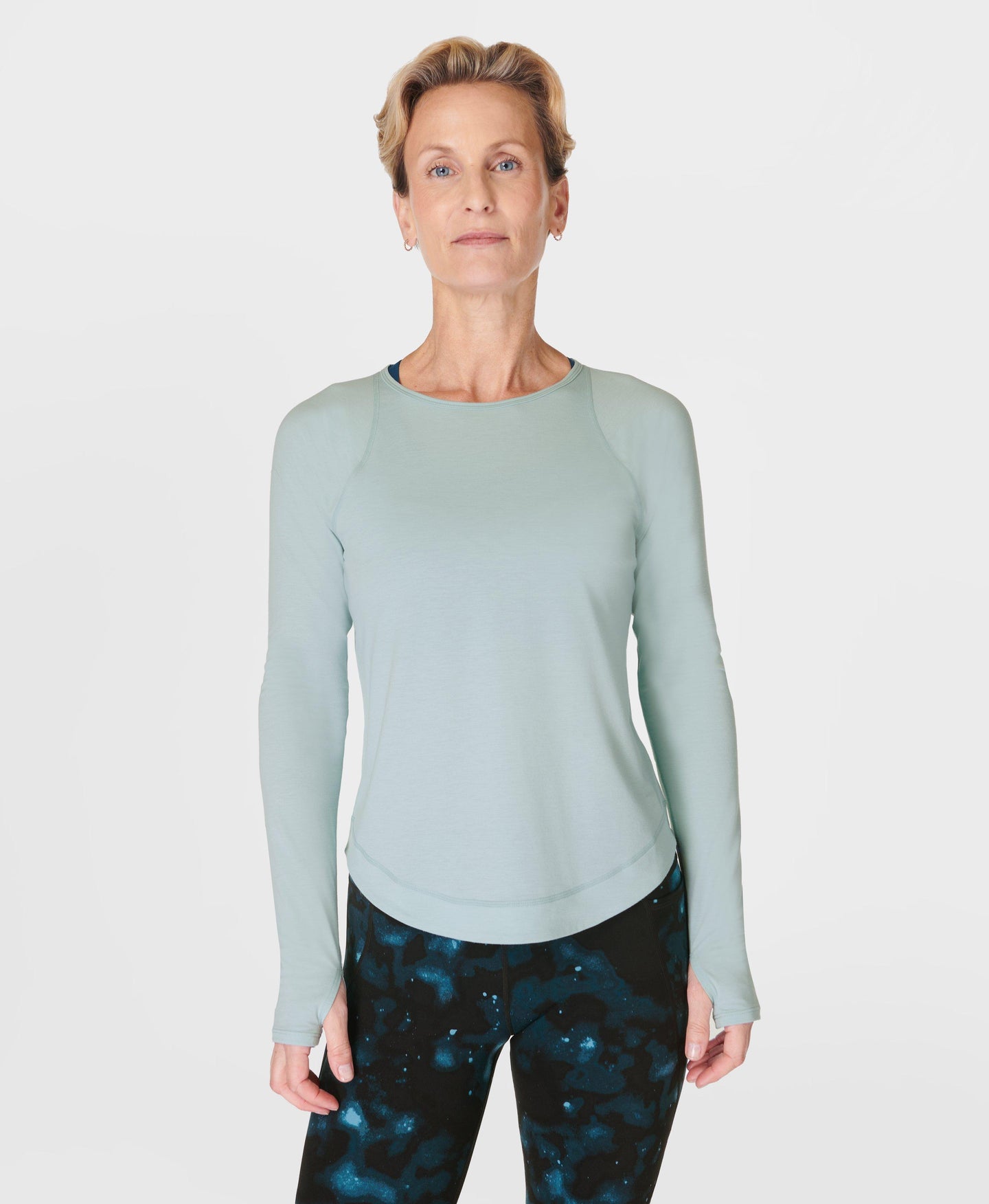 Breathe Easy Long Sleeve Top Sb9122 Muted-Teal-Blue