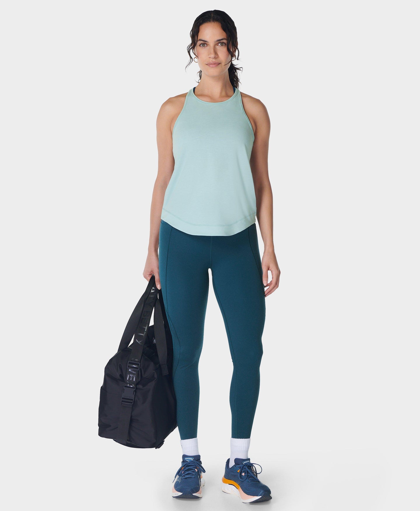 Breathe Easy Run Tank Top Sb9123 Muted-Teal-Blue