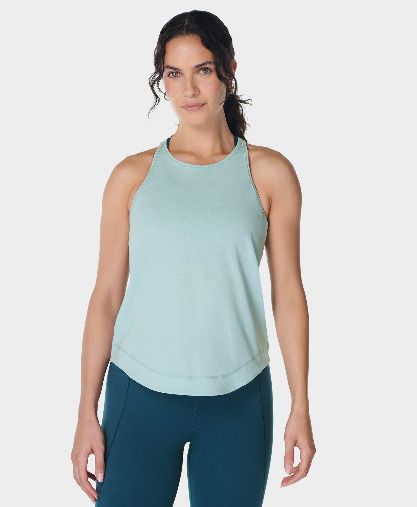 Breathe Easy Run Tank Top Sb9123 Muted-Teal-Blue