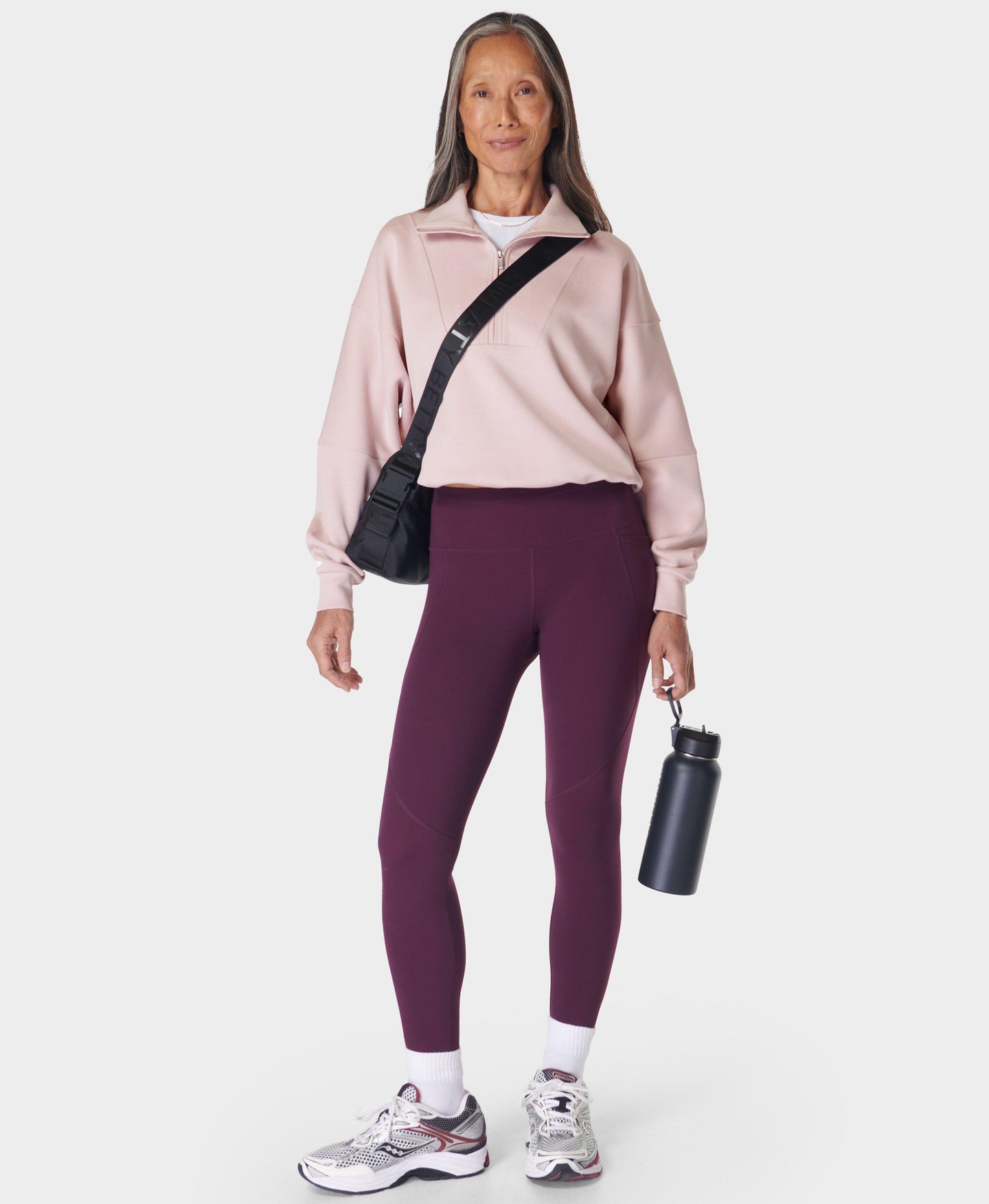 Sand Wash Funnel Neck Half Zip Sb9531 Pirouette-Pink