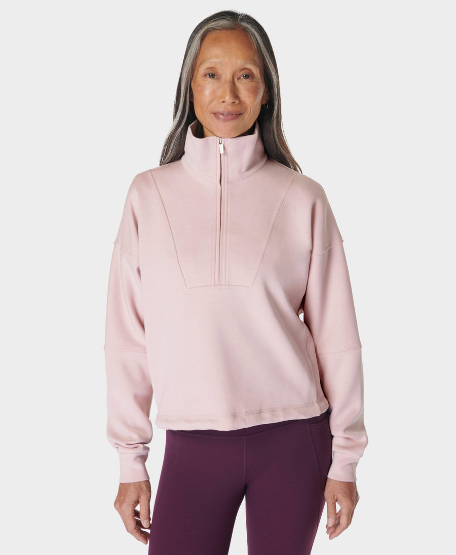 Sand Wash Funnel Neck Half Zip Sb9531 Pirouette-Pink