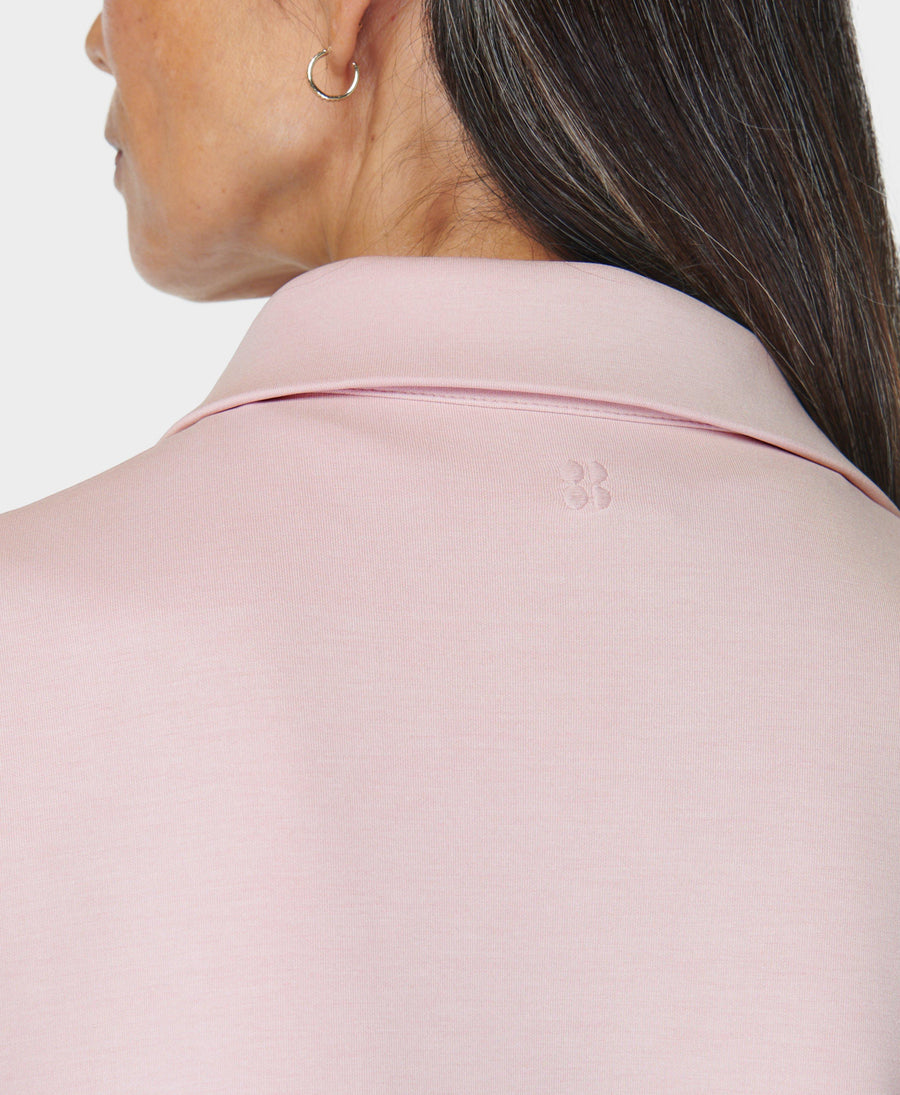 Sand Wash Funnel Neck Half Zip Sb9531 Pirouette-Pink