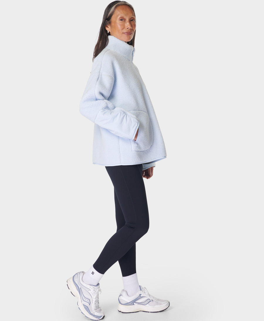 Plush Textured Half Zip Sb9535 Salt-Blue