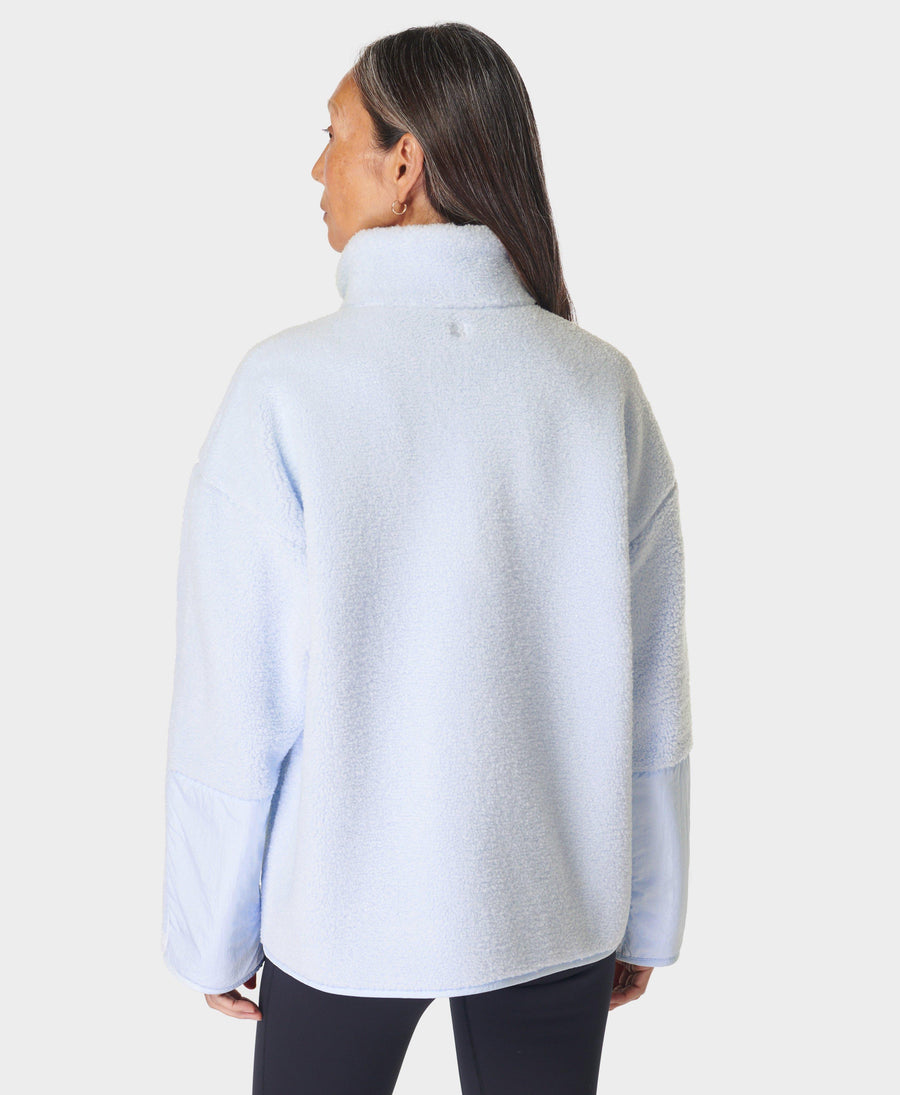 Plush Textured Half Zip Sb9535 Salt-Blue