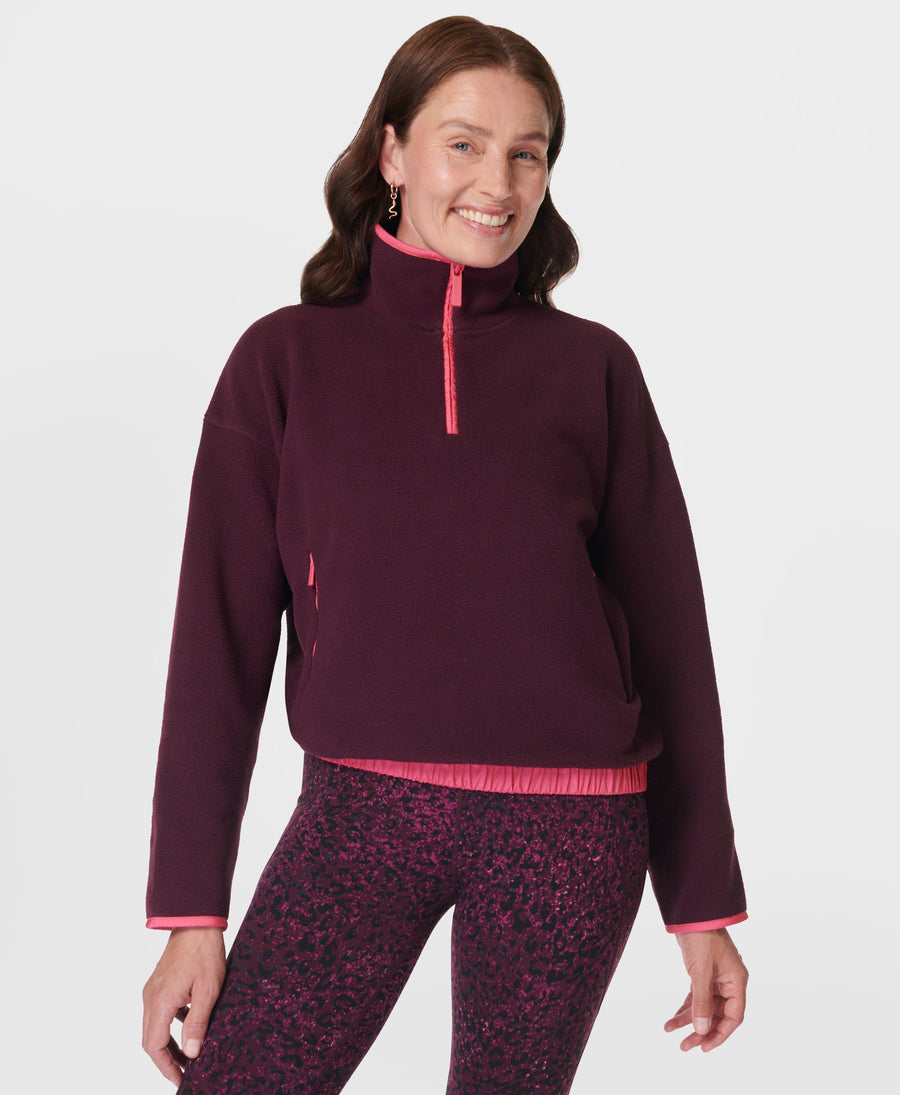 Mallow Half Zip Pullover Sb9539 Midnight-Cherry-Purp