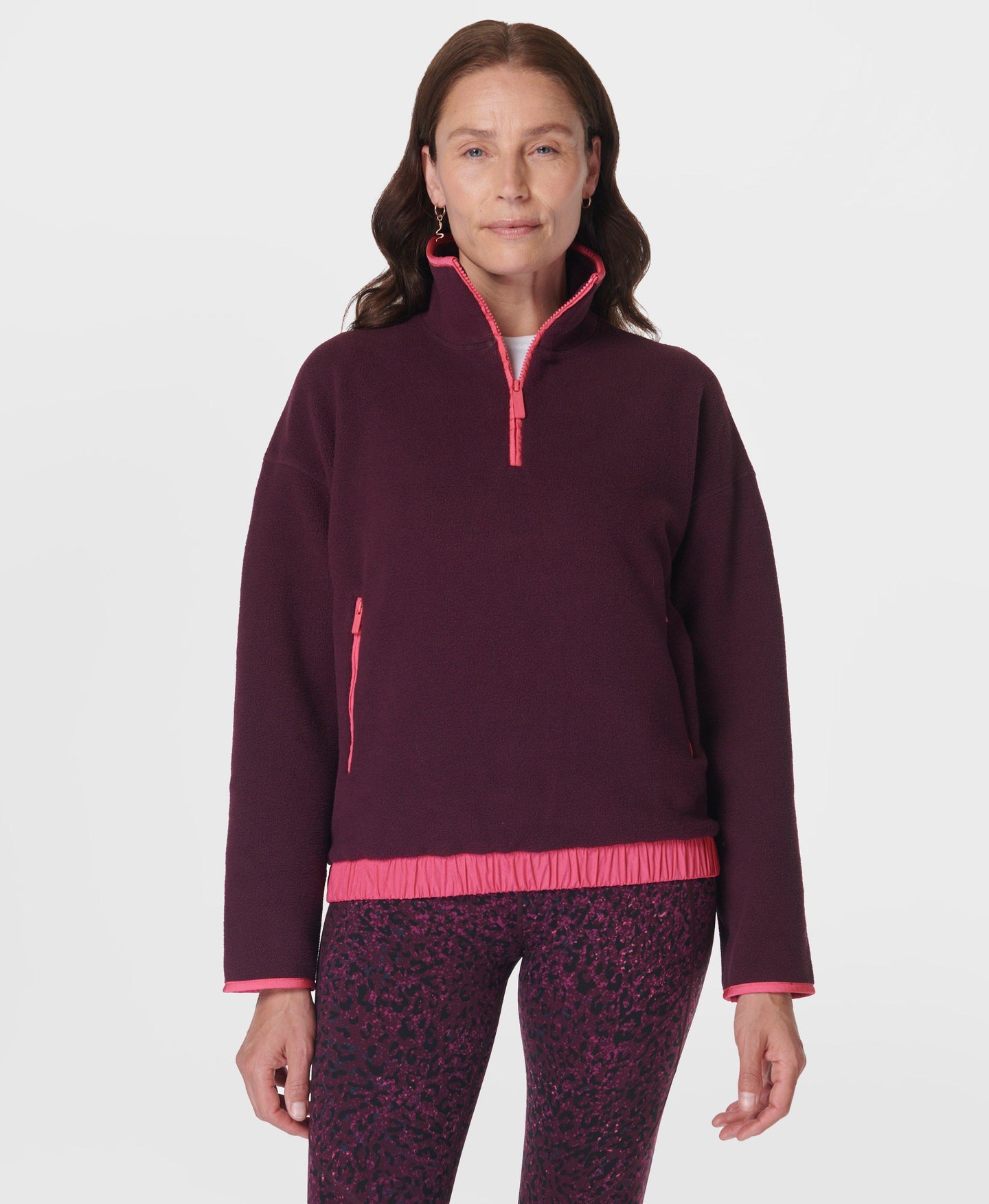 Mallow Half Zip Pullover Sb9539 Midnight-Cherry-Purp