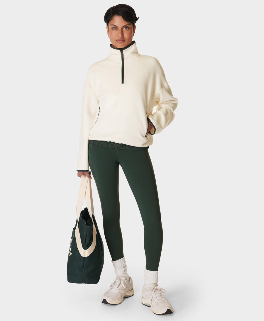 Mallow Half Zip Pullover Sb9539 Studiowhite-Trekgree