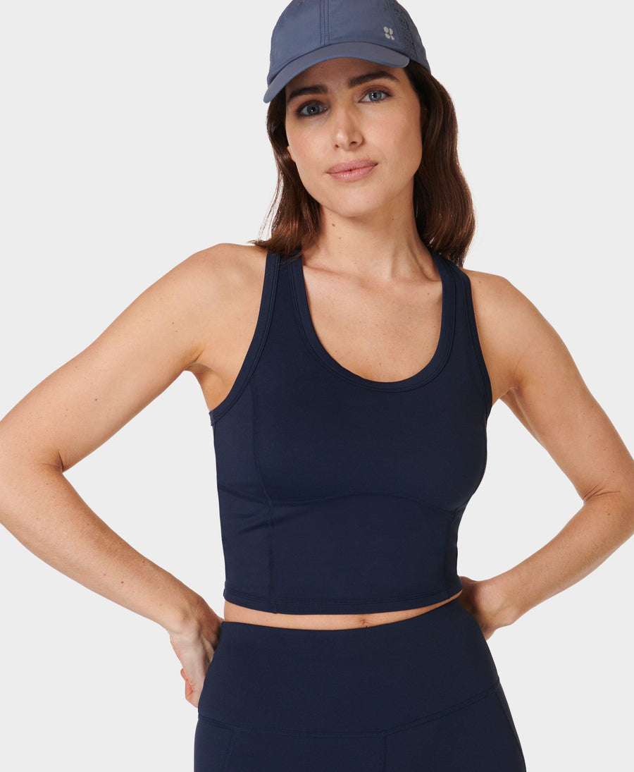 All Day Active Cropped Tank Sb9648 Navy-Blue