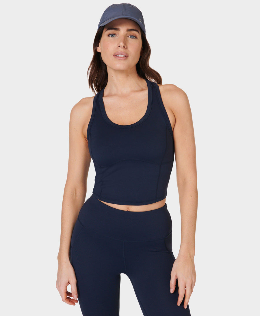 All Day Active Cropped Tank Sb9648 Navy-Blue