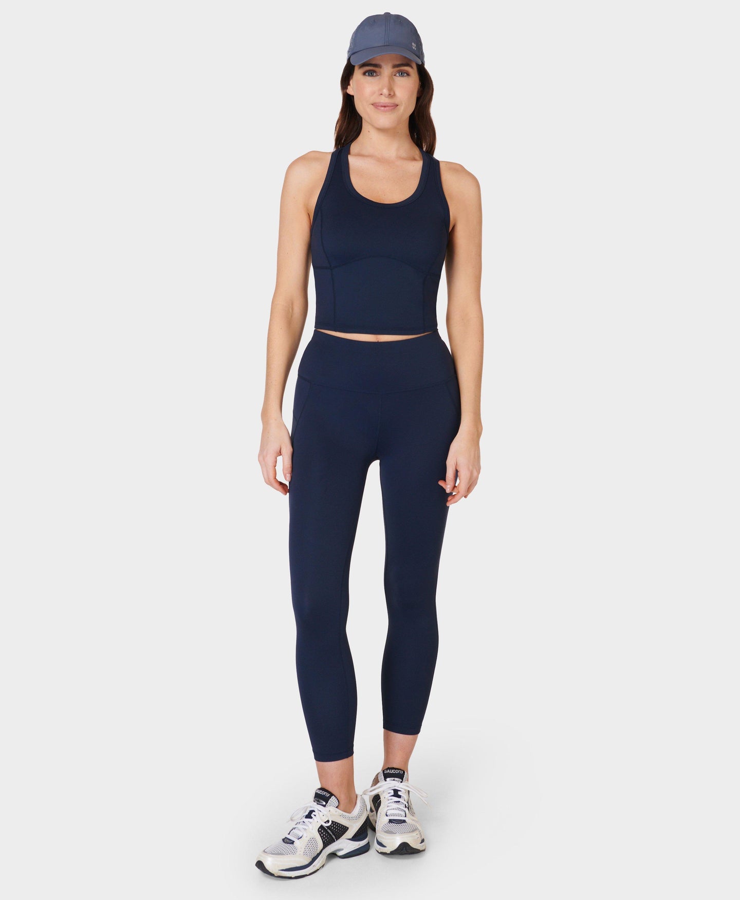 All Day Active Cropped Tank Sb9648 Navy-Blue