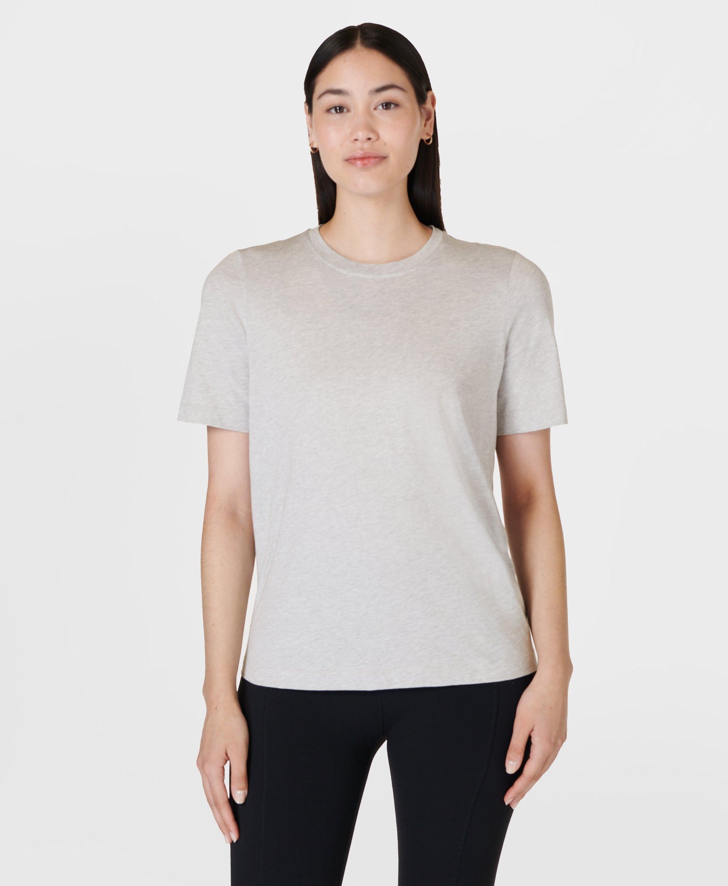 Essential Crew Neck T-shirt Sb9687b Light-Grey-Marl