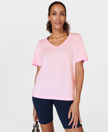 Essential V-neck T-shirt Sb9688 Nerine-Pink