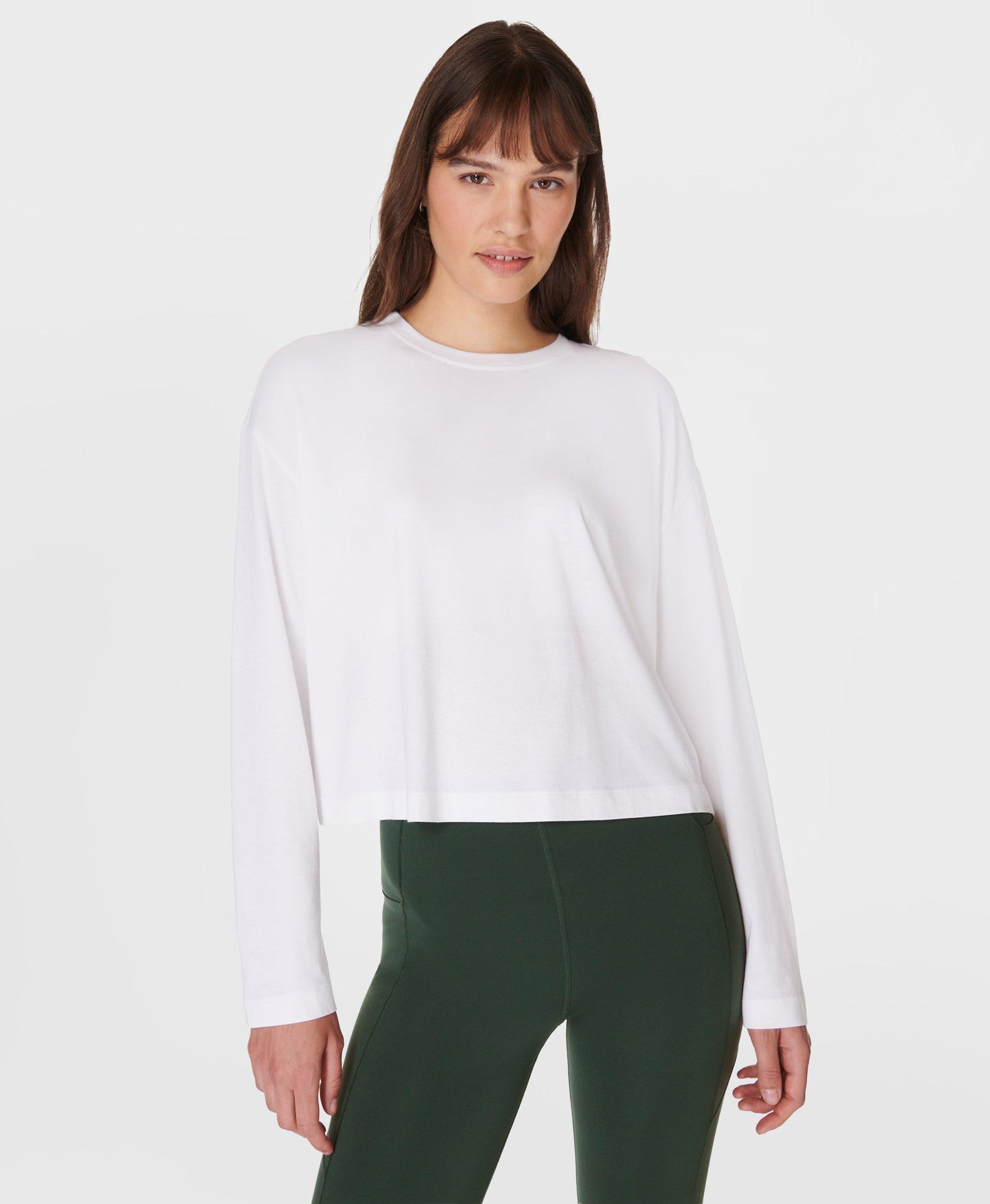 Essential Crop Long Sleeve T-s Sb9689 White