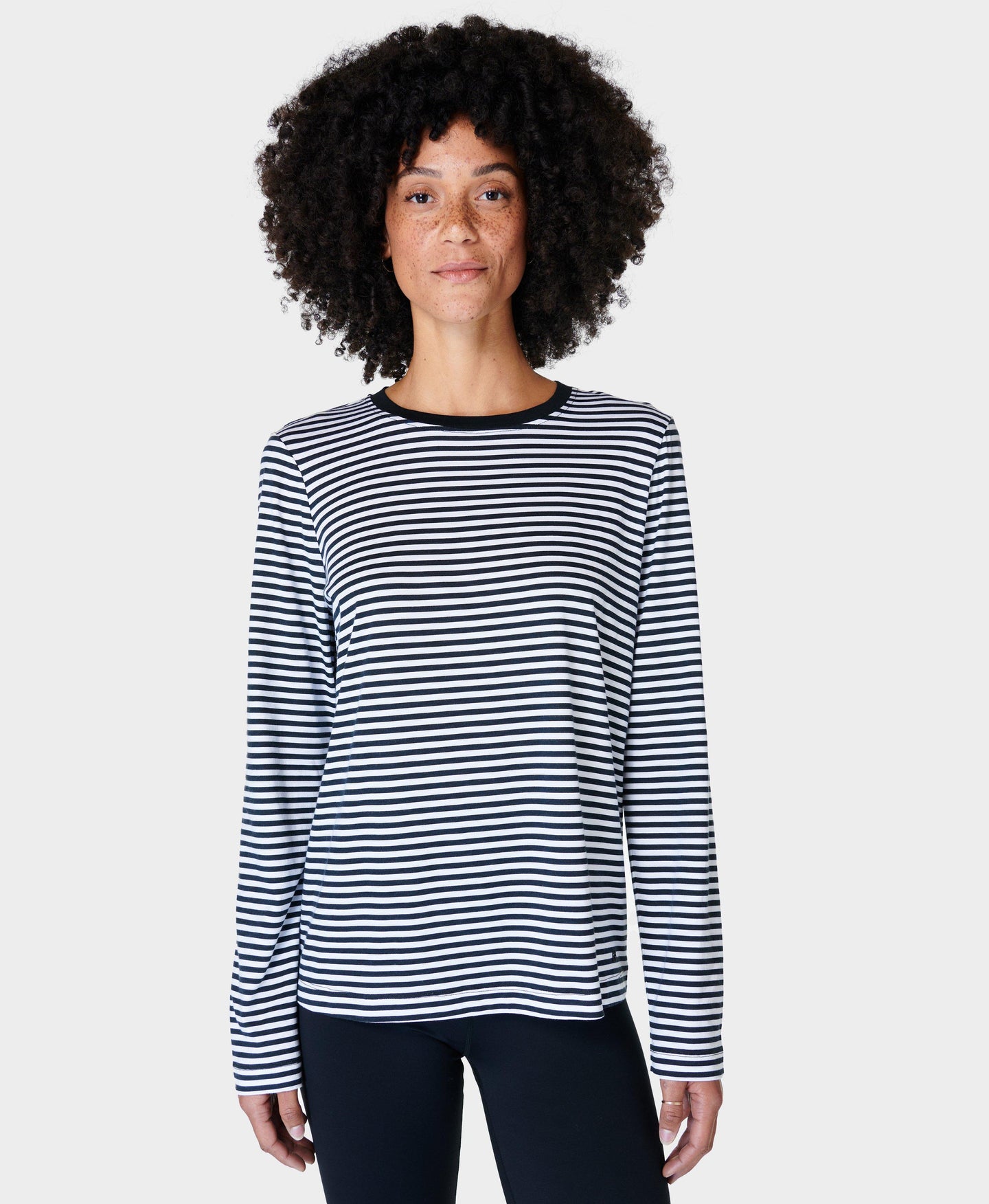 Essential Long Sleeve T-shirt Sb9690a Black-And-White-Stri