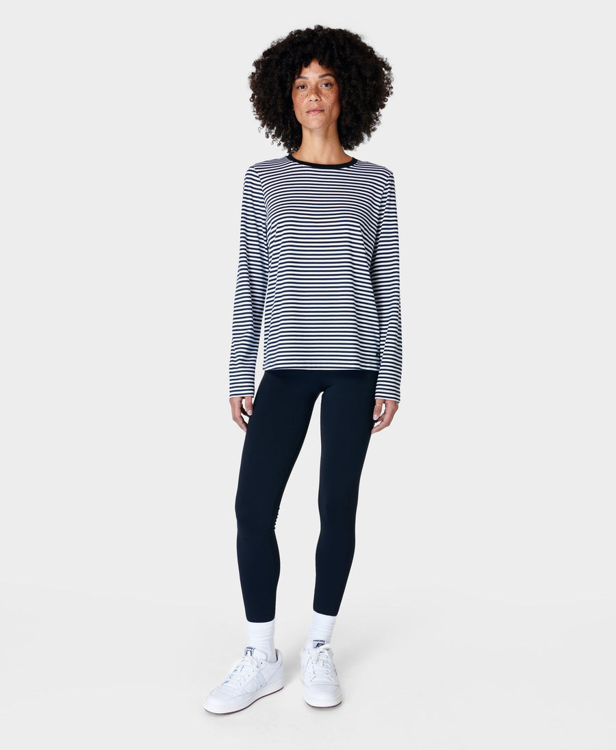 Essential Long Sleeve T-shirt Sb9690a Black-And-White-Stri