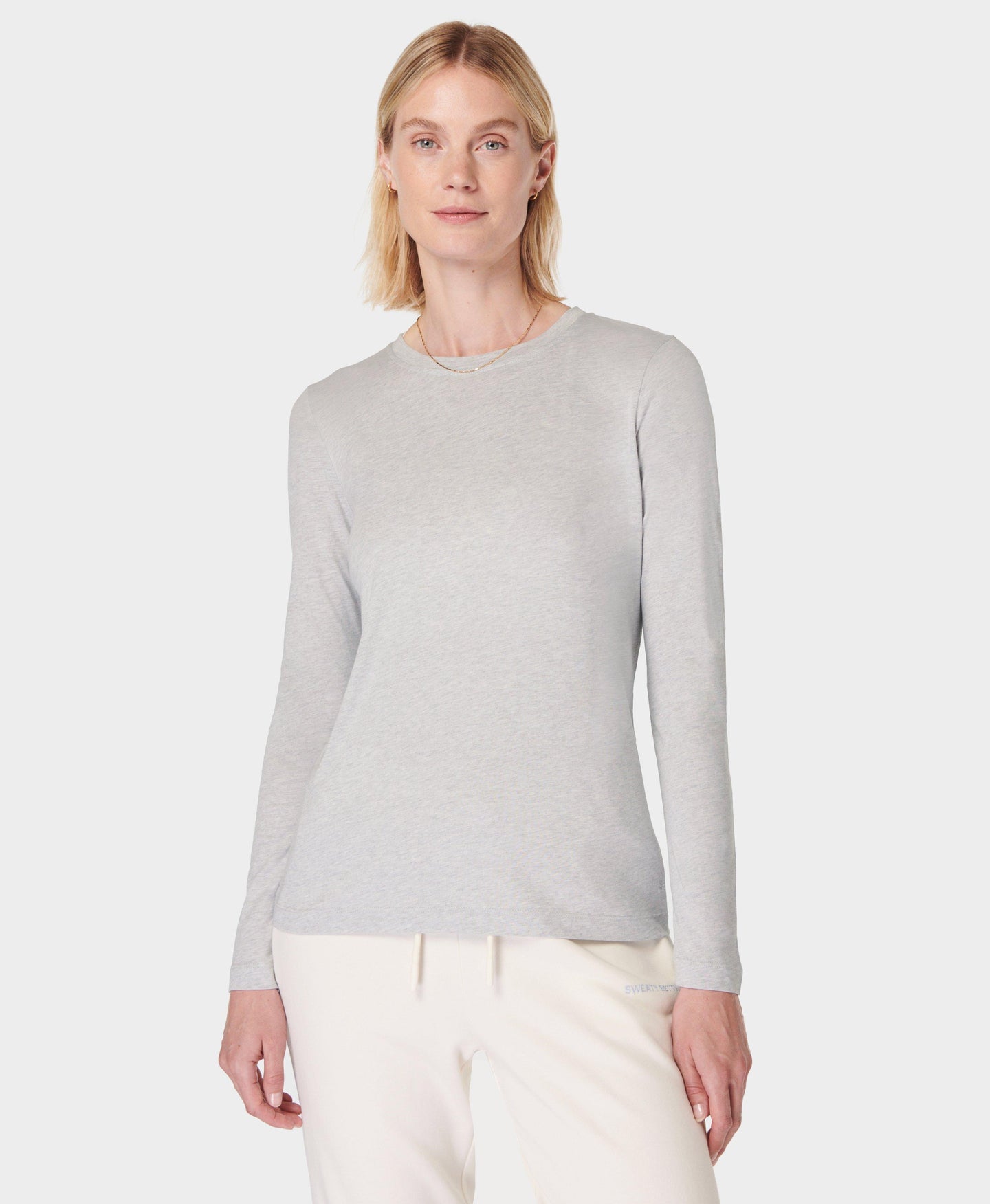 Essential Long Sleeve T-shirt Sb9690b Light-Grey-Marl