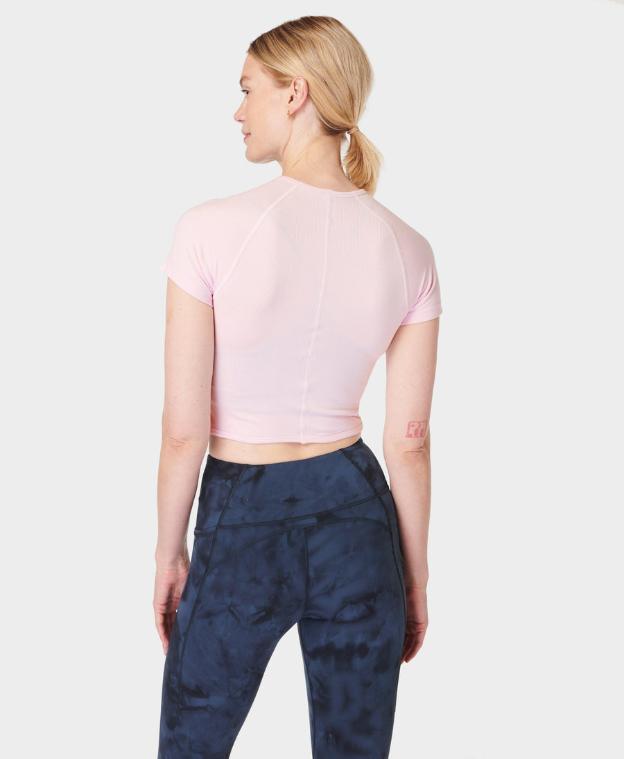 Mindful Seamless Wrap Tee Sb9787 Repose-Pink