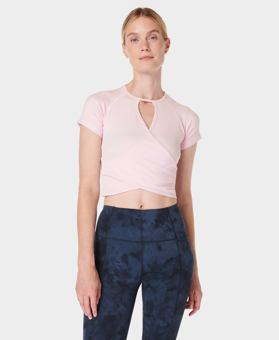 Mindful Seamless Wrap Tee Sb9787 Repose-Pink