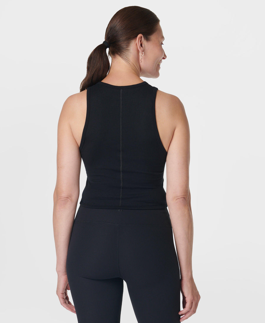 Mindful Seamless Wrap Tank Top Sb9788 Black