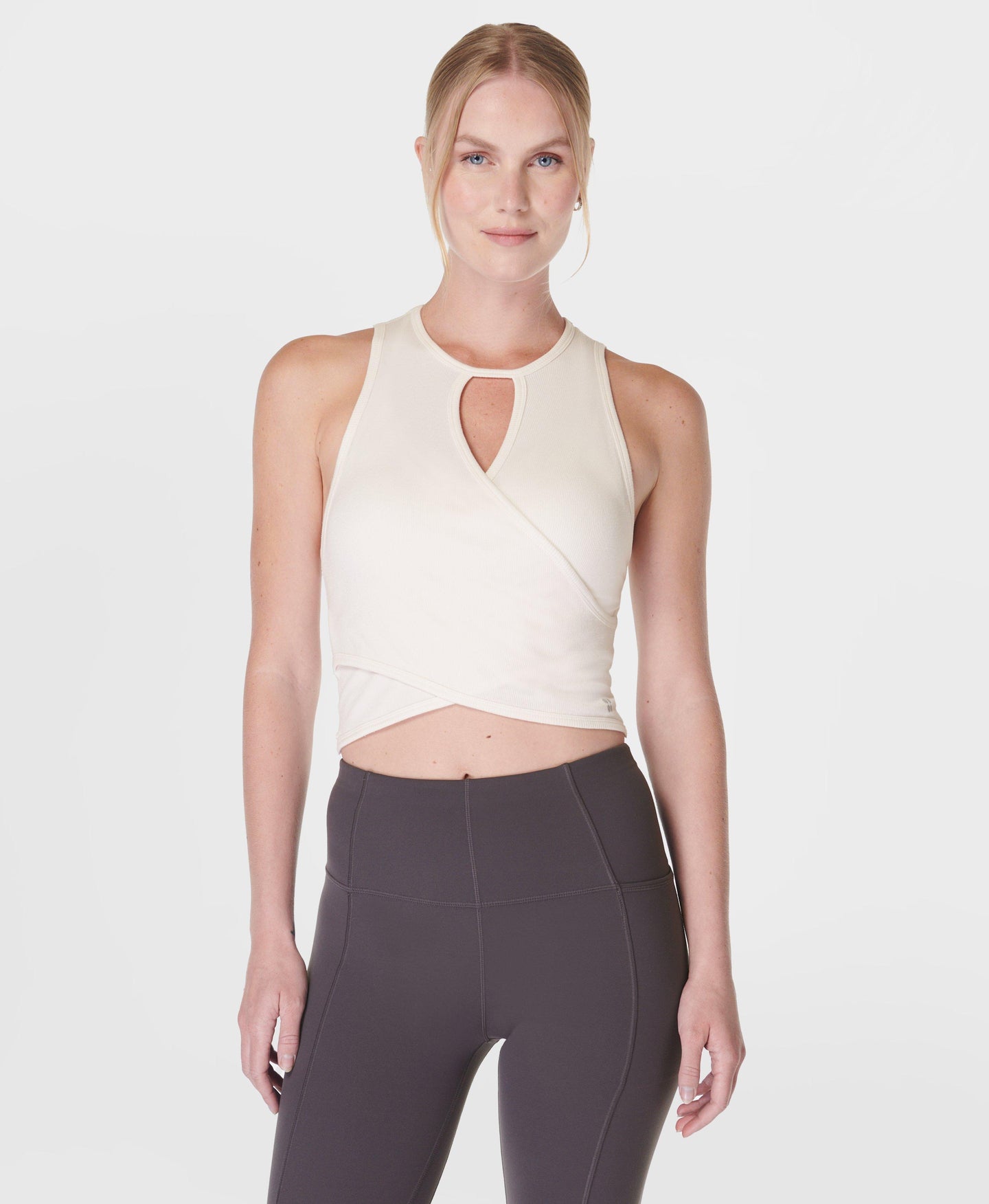 Mindful Seamless Wrap Tank Top Sb9788 Cloud-White