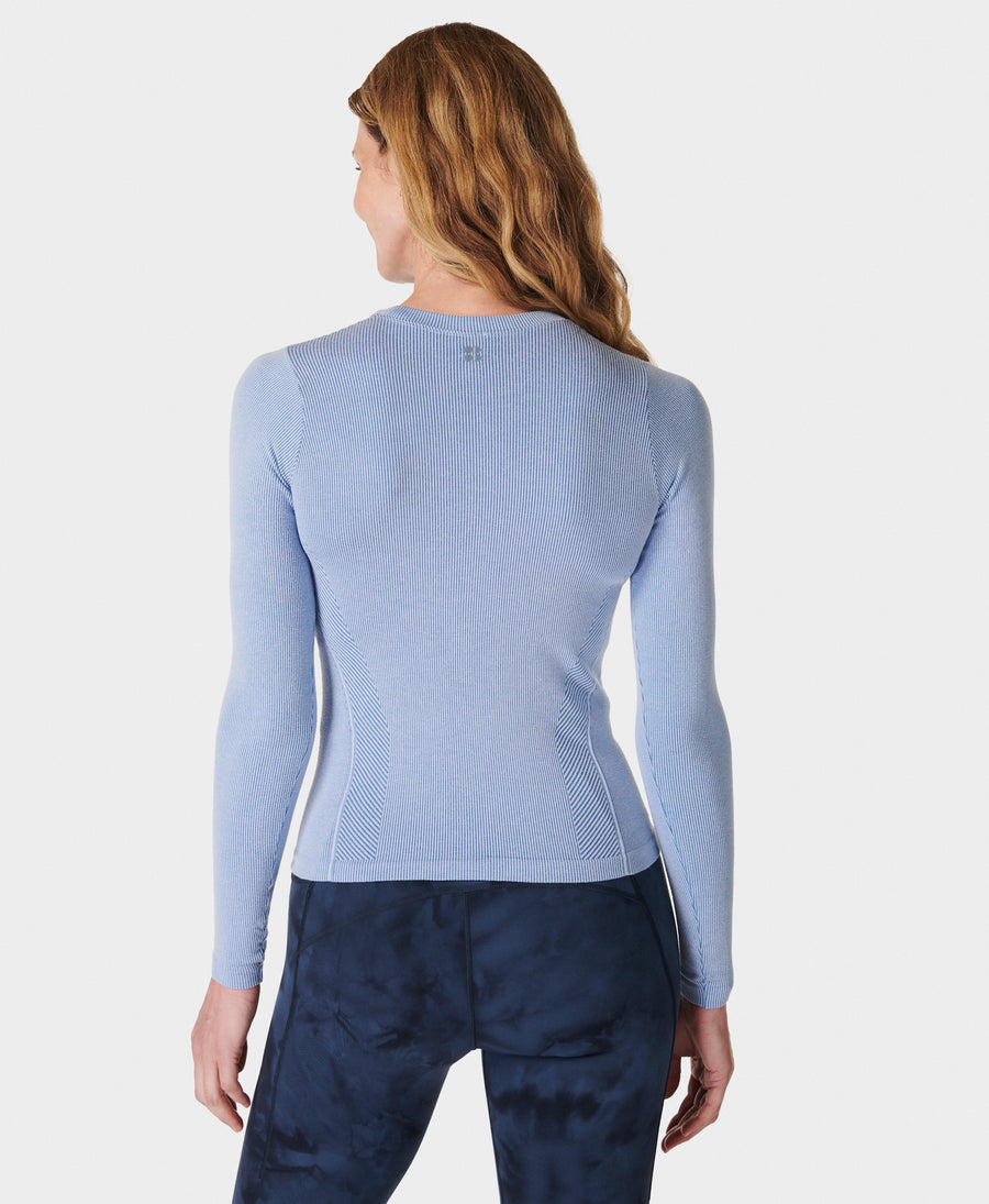 Mindful Crop Long Sleeve Top Sb9792 Breezeblue-Endlessbl