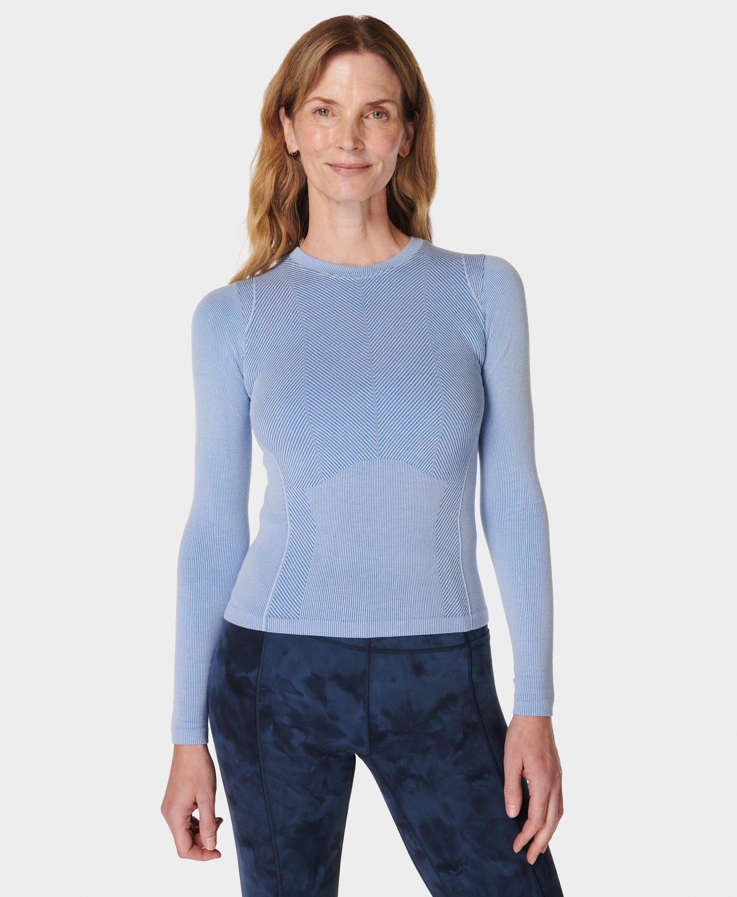 Mindful Crop Long Sleeve Top Sb9792 Breezeblue-Endlessbl