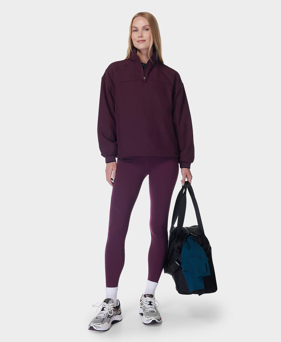 Fleece Lined Half Zip Sb9820 Midnight-Cherry-Purp