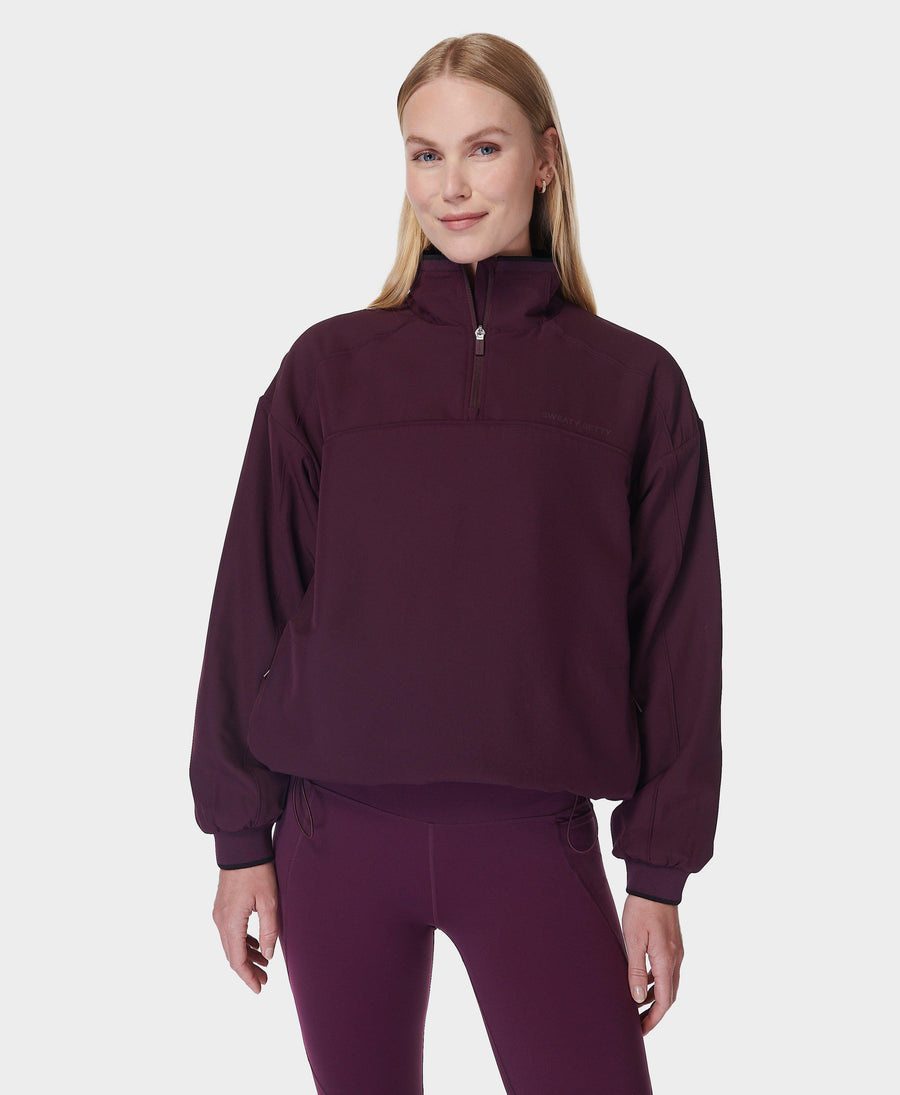 Fleece Lined Half Zip Sb9820 Midnight-Cherry-Purp