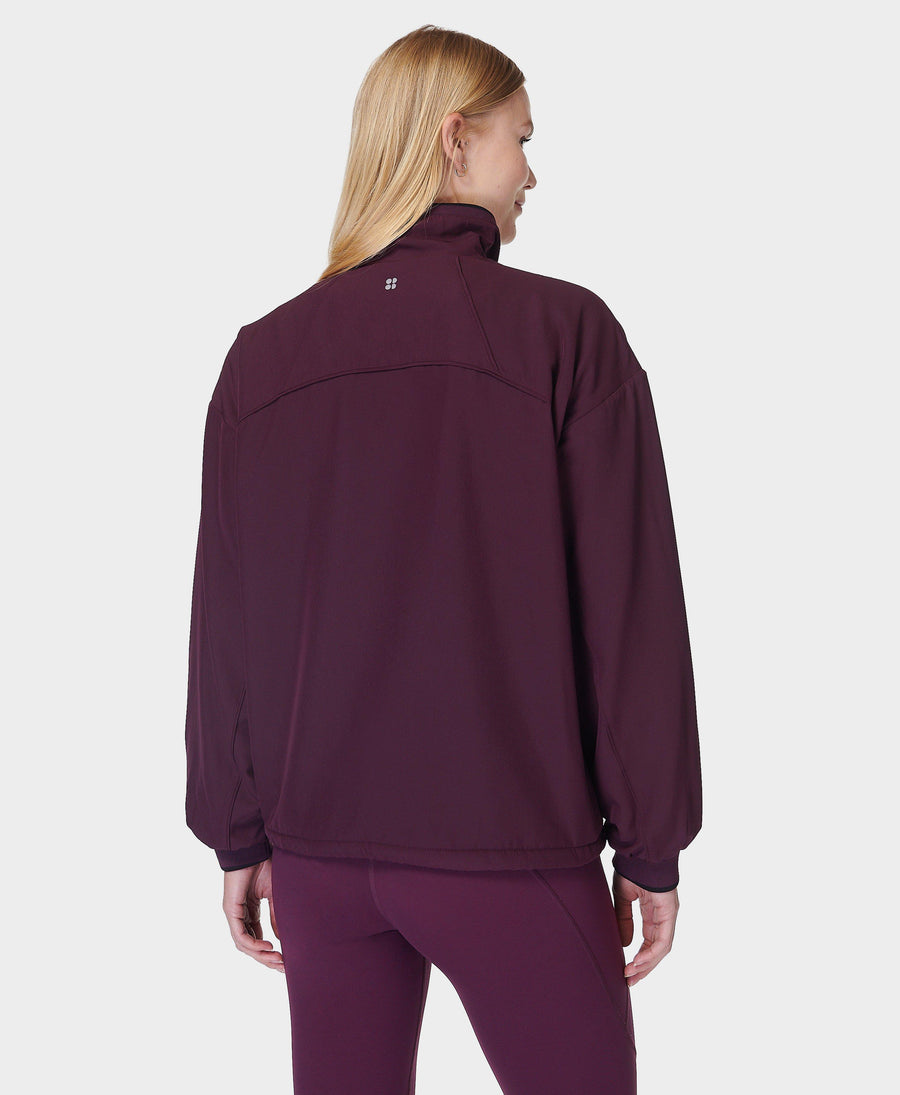 Fleece Lined Half Zip Sb9820 Midnight-Cherry-Purp