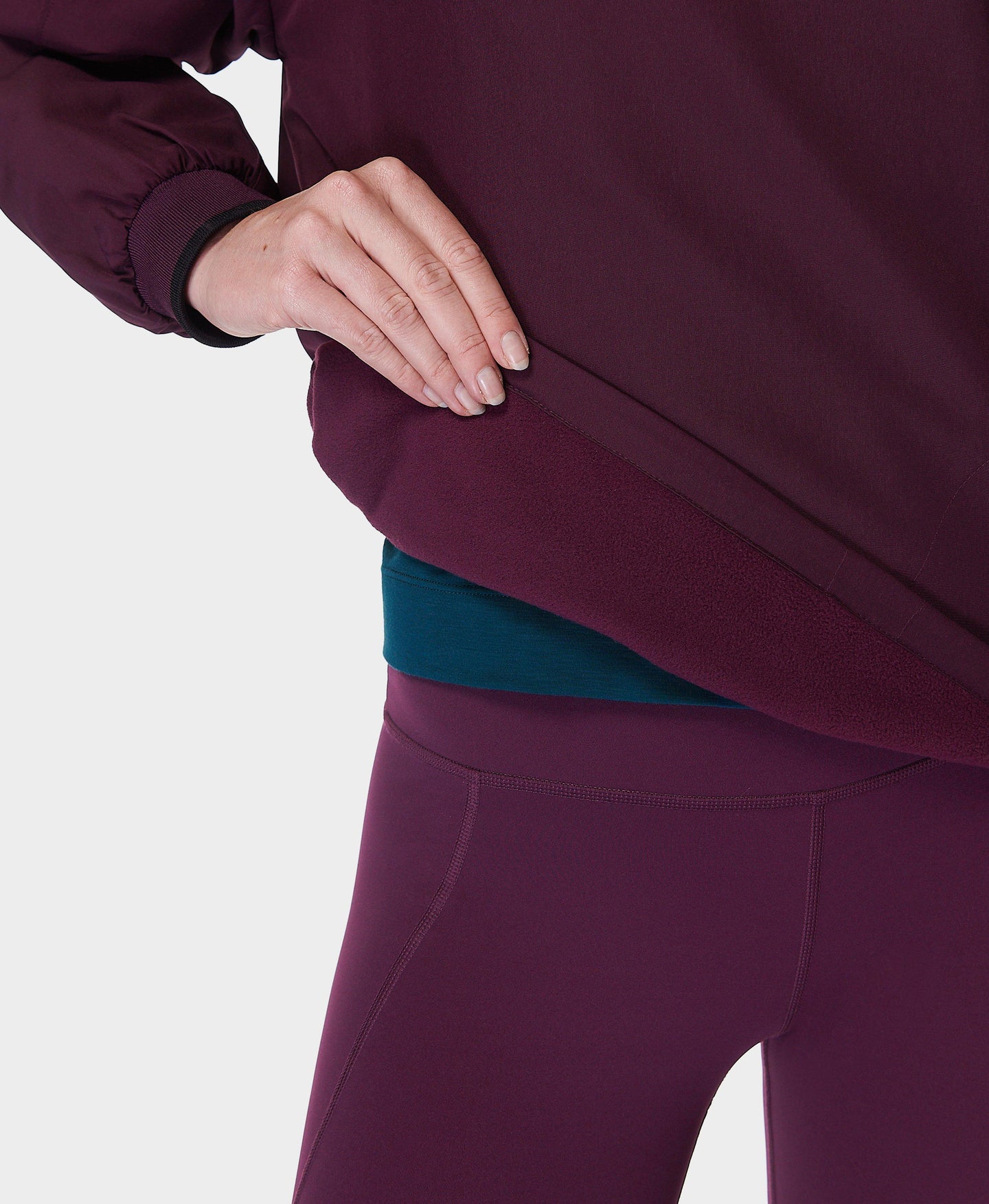 Fleece Lined Half Zip Sb9820 Midnight-Cherry-Purp