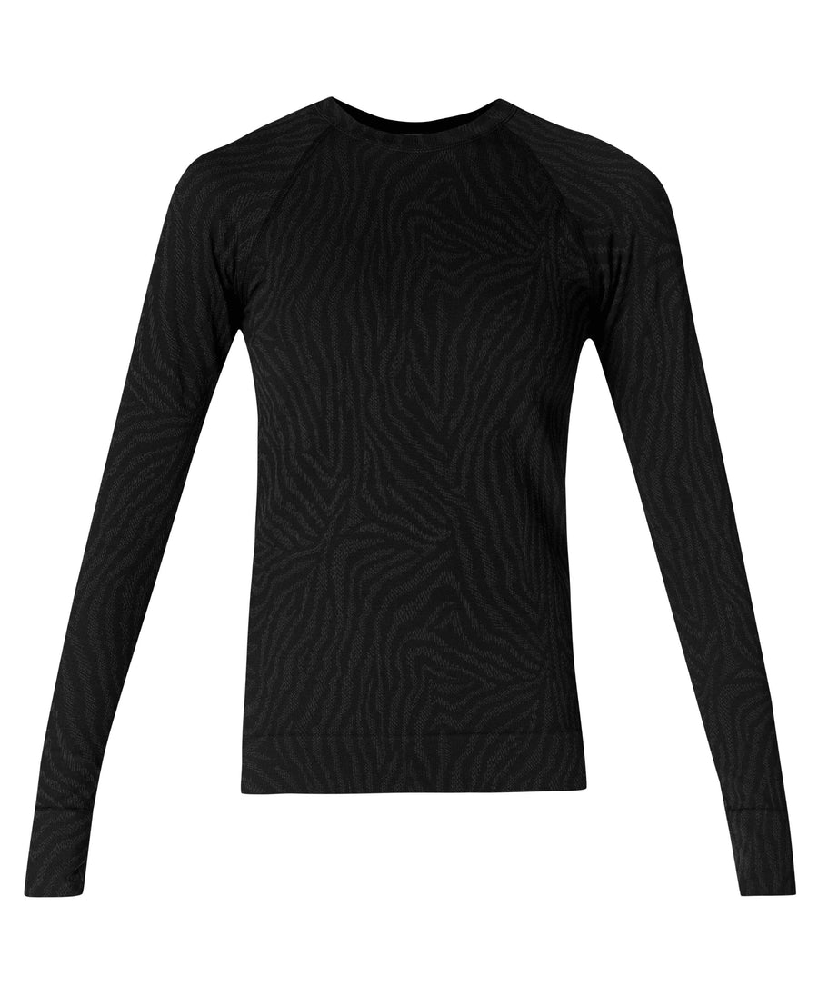 Animal Crew Neck Base Layer To Sb9848 Black-Zebra-Lines-Ja