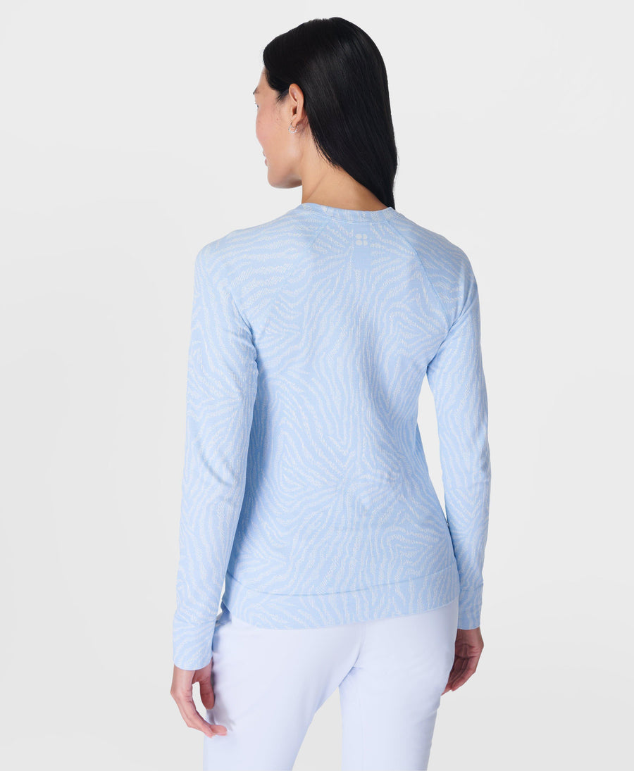 Animal Crew Neck Base Layer To Sb9848 Blue-Zebra-Lines-Jac