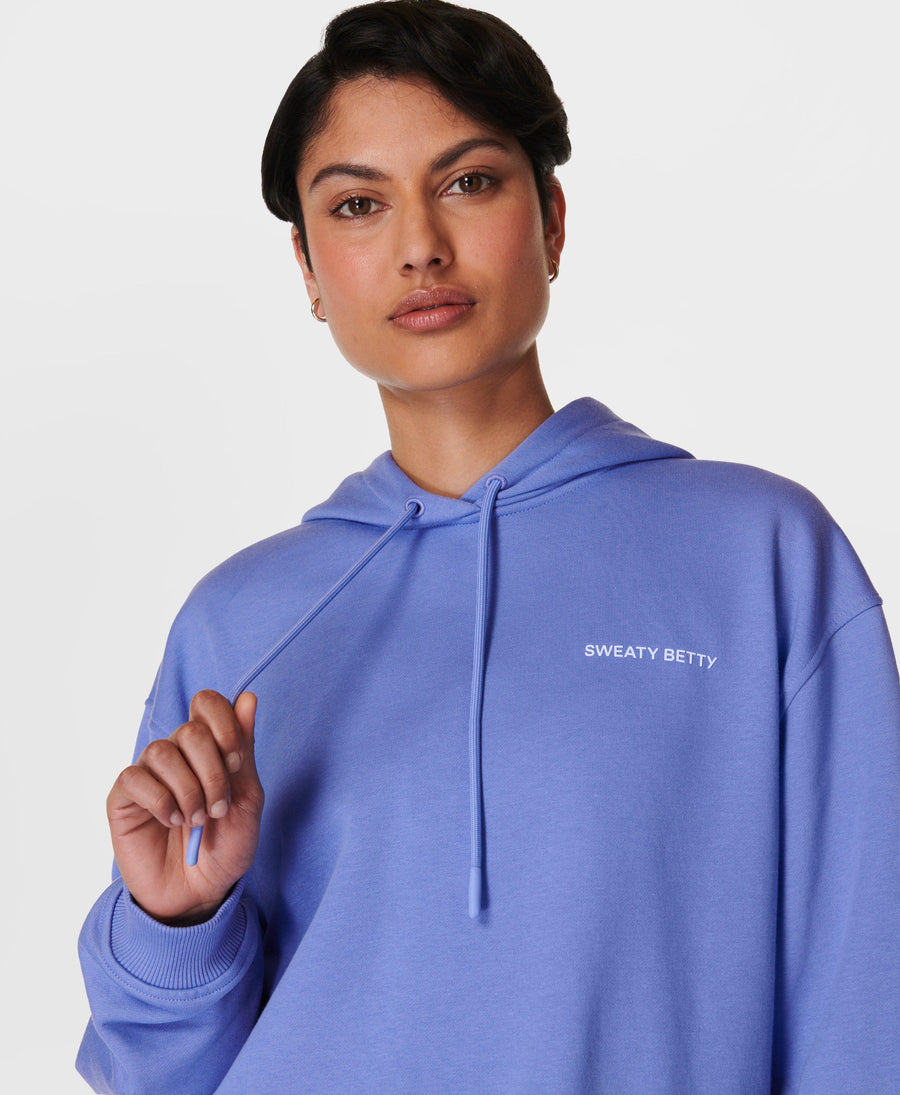 Revive Longline Hoody Sb9913 Cornflower-Blue