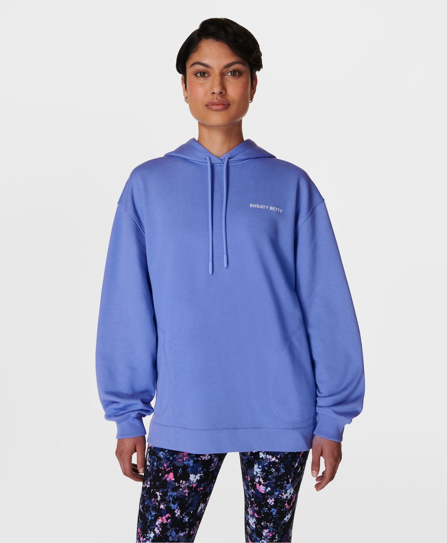 Revive Longline Hoody Sb9913 Cornflower-Blue