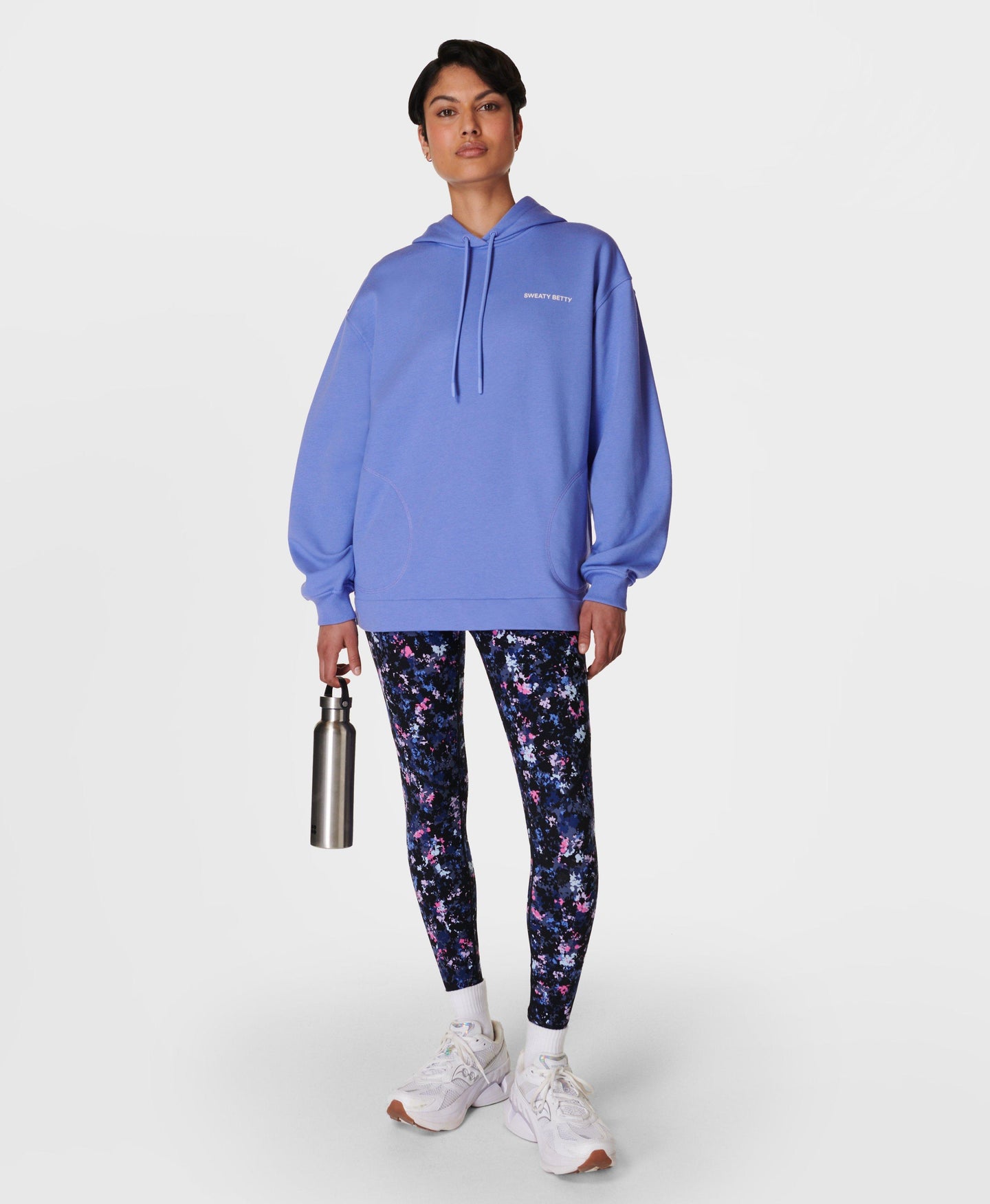 Revive Longline Hoody Sb9913 Cornflower-Blue