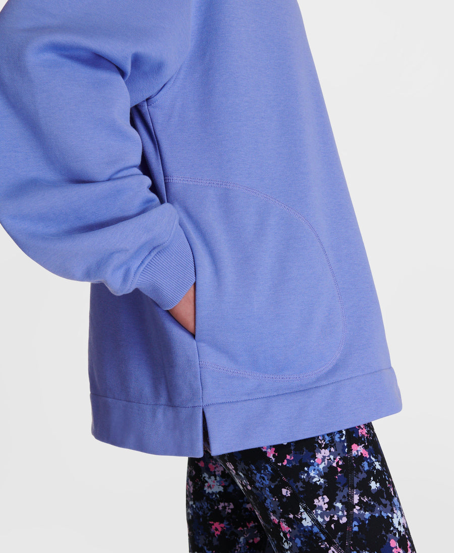 Revive Longline Hoody Sb9913 Cornflower-Blue