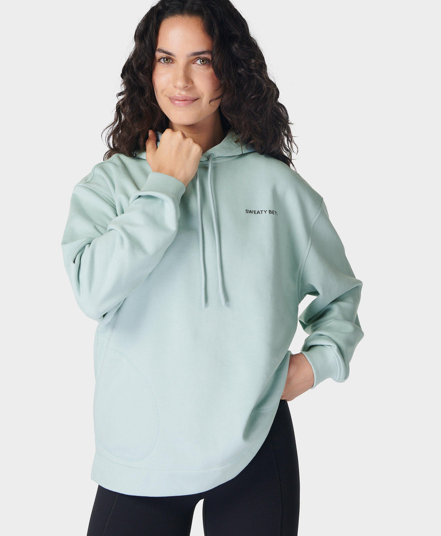 Revive Longline Hoody Sb9913 Muted-Teal-Blue