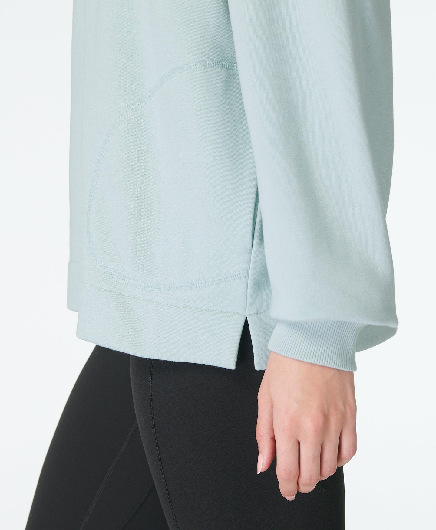 Revive Longline Hoody Sb9913 Muted-Teal-Blue