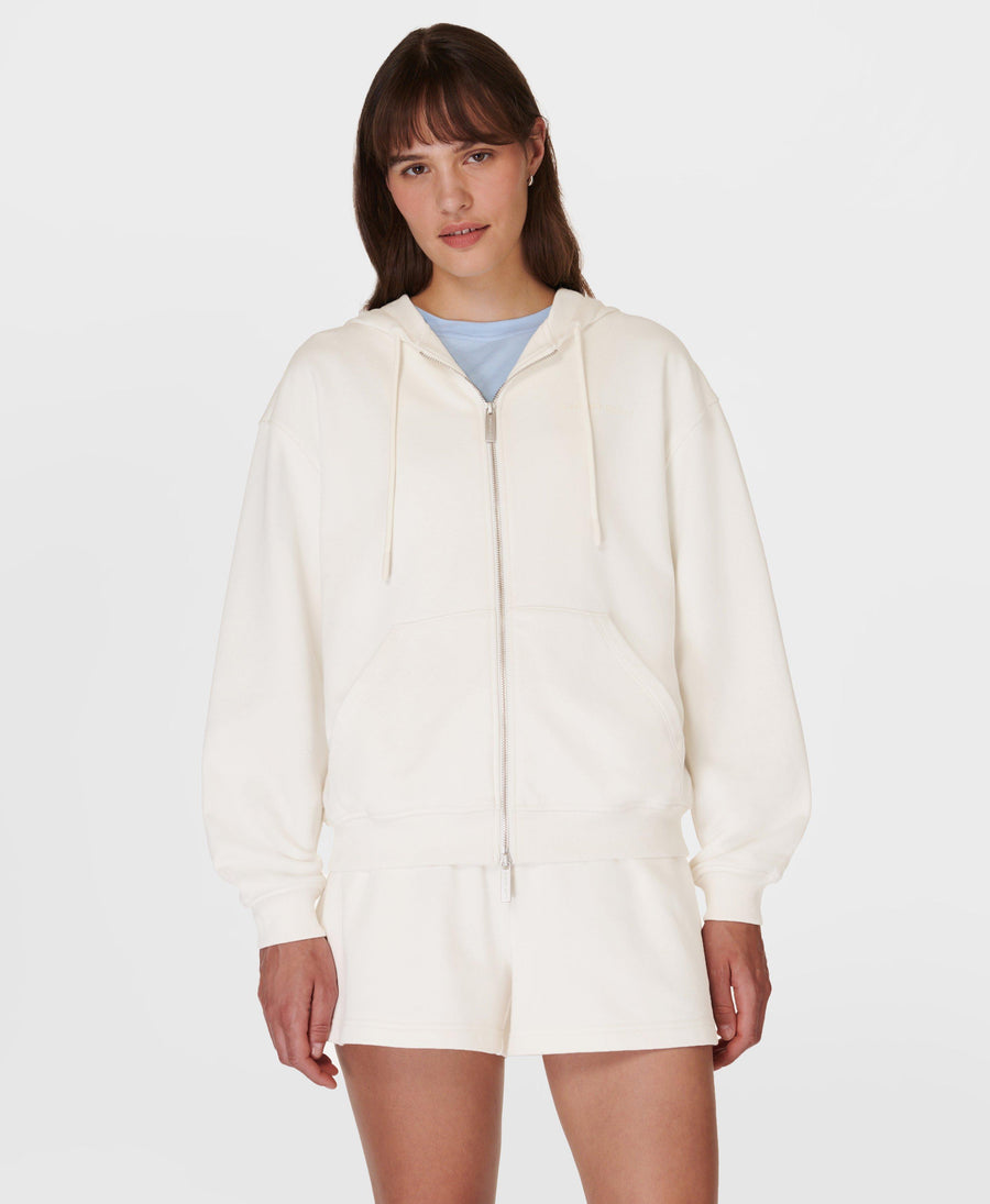 Revive Longline Zip Through Sb9914 Lily-White