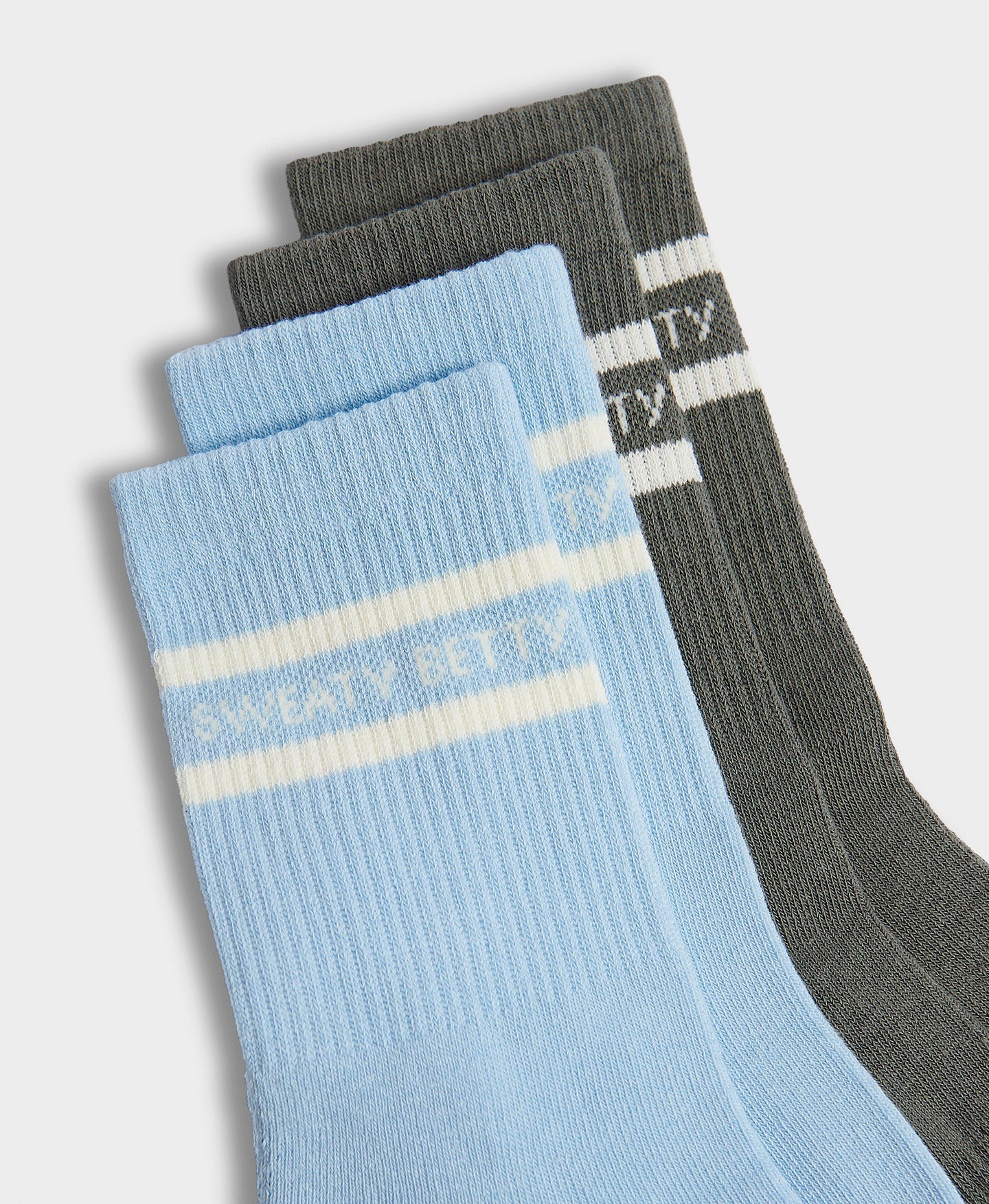 Varsity Slogan Socks 2 Pack Sb9924a Breezeblue-Umbragree