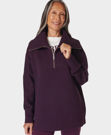 Radiant Half Zip Sweatshirt Sb9938 Midnight-Cherry-Purp