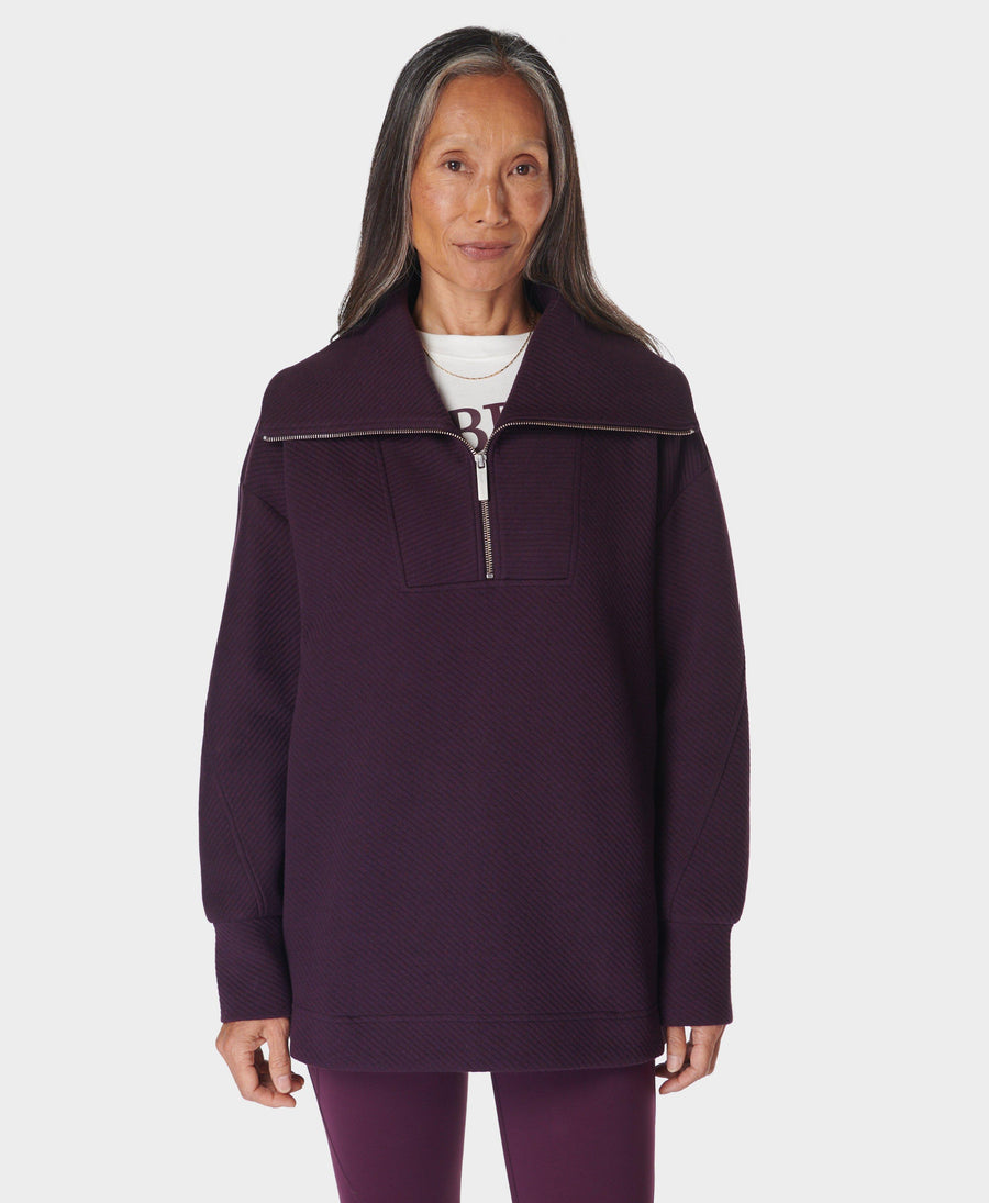 Radiant Half Zip Sweatshirt Sb9938 Midnight-Cherry-Purp